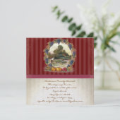 ヴィンテージ収穫感謝祭ディナー招待状 招待状 (スタンド正面)