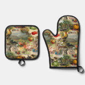 ヴィンテージ収穫 鍋つかみ&鍋敷きセット (正面)