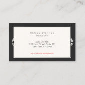 ヴィンテージ口紅キス白黒 ストライプの 名刺 (裏面)