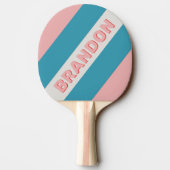 ヴィンテージ口紅大胆なストライプと名前 卓球ラケット (裏面)