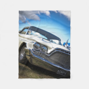 ヴィンテージ古いアンティーク車 フリースブランケット