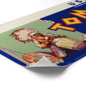 ヴィンテージ古いインディアン桃の実のクレートラベル ポスター (角)