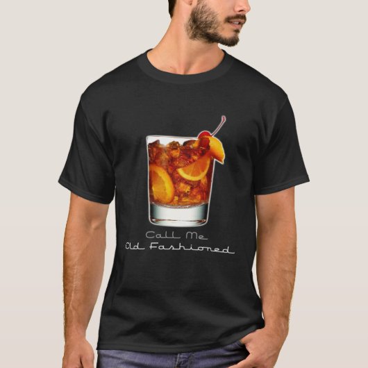 ヴィンテージ古いウイスキーファッションド混合飲料と呼ぶ Tシャツ (正面)