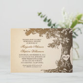 ヴィンテージ古いオークの木のリハーサル夕食の招待状 招待状 (スタンド正面)