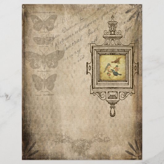 ヴィンテージ古いスクラップブック&ジャーナル紙 (正面)