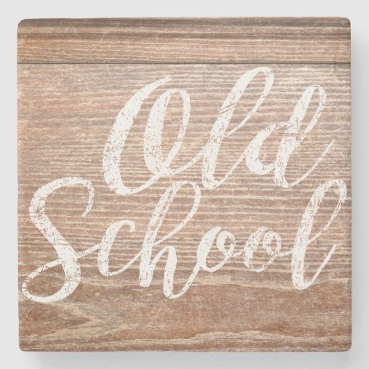 ヴィンテージ古いスクールデスクトップ ストーンコースター (正面)