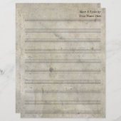 ヴィンテージ古いステンドシー空白のト音楽10ステーブ (正面/裏面)