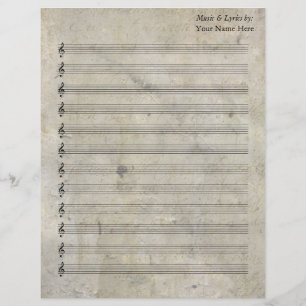 ヴィンテージ古いステンドシー空白のト音楽12ステーブ