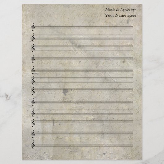 ヴィンテージ古いステンドシー空白のト音楽12ステーブ (正面)