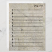 ヴィンテージ古いステンドシー空白のト音楽12ステーブ (正面/裏面)