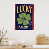 ヴィンテージ古いセロリ野菜クレートラベル ポスター (キッチン)