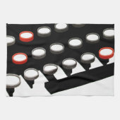 ヴィンテージ古いタイプライターファッションドキーボード キッチンタオル (横)