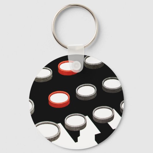 ヴィンテージ古いタイプライターファッションドキーボード キーホルダー (裏面)