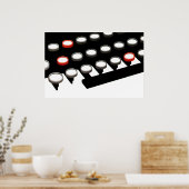 ヴィンテージ古いタイプライターファッションドキーボード ポスター (キッチン)