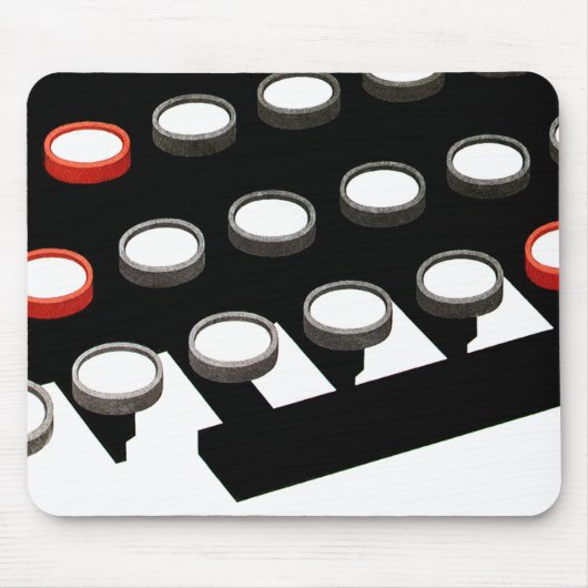 ヴィンテージ古いタイプライターファッションドキーボード マウスパッド (正面)
