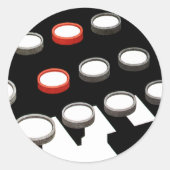 ヴィンテージ古いタイプライターファッションドキーボード ラウンドシール (正面)