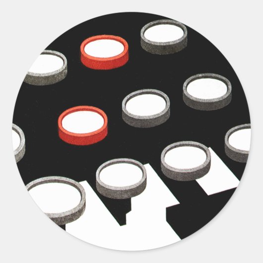 ヴィンテージ古いタイプライターファッションドキーボード ラウンドシール (正面)