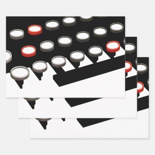 ヴィンテージ古いタイプライターファッションドキーボード ラッピングペーパーシート (セット)