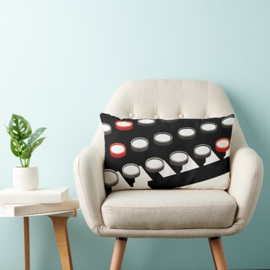 ヴィンテージ古いタイプライターファッションドキーボード ランバークッション (椅子)