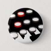 ヴィンテージ古いタイプライターファッションドキーボード 缶バッジ (正面)