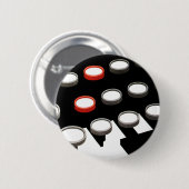 ヴィンテージ古いタイプライターファッションドキーボード 缶バッジ (正面&裏面)