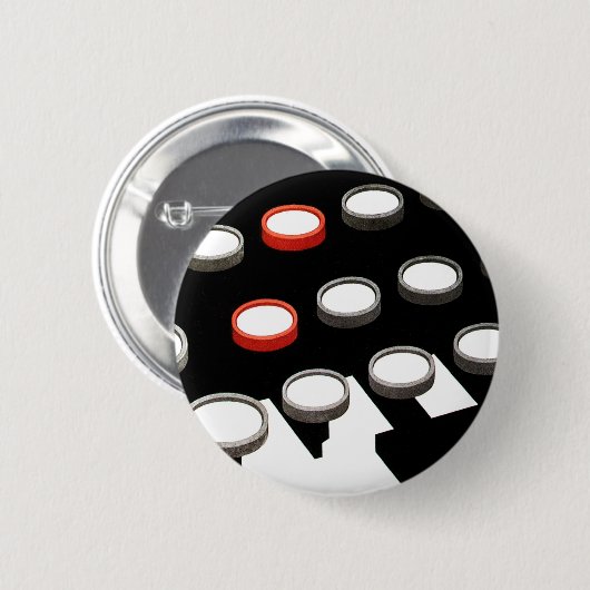 ヴィンテージ古いタイプライターファッションドキーボード 缶バッジ (正面&裏面)