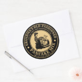 ヴィンテージ古いファッションドパンケーキミックスラベルテンプレート ラウンドシール (封筒)