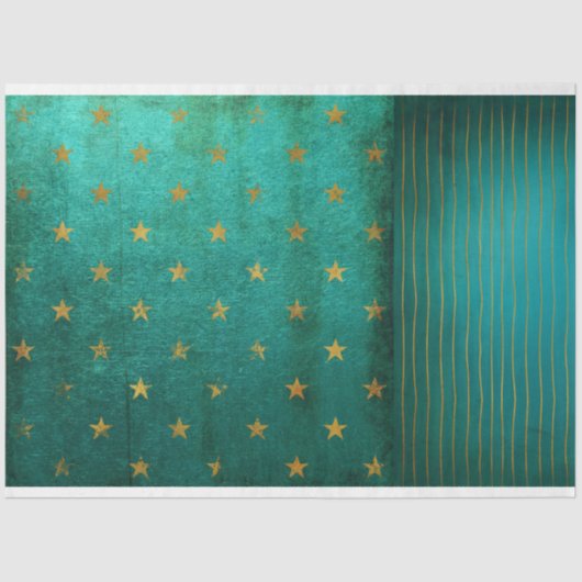 ヴィンテージ古い動揺してターコイズ 薄葉紙 (正面)