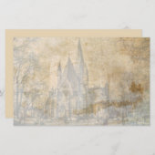 ヴィンテージ古い城スクラップブックの切り離し紙 (正面/裏面)