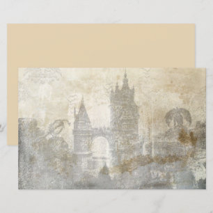 ヴィンテージ古い城スクラップブックの切り離し紙