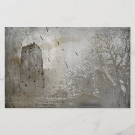 ヴィンテージ古い城スクラップブックの切り離し紙 (正面)