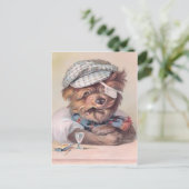 ヴィンテージ古い塩辛い犬はがき ポストカード (スタンド正面)