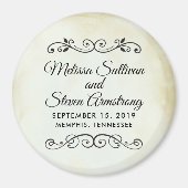 ヴィンテージ古い時代のウェスタンウェディング日付を保存 マグネット (正面)