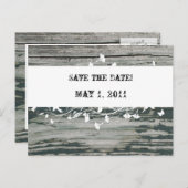 ヴィンテージ古い木材の日付を保存 案内ポストカード (正面/裏面)