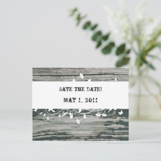 ヴィンテージ古い木材の日付を保存 案内ポストカード (スタンド正面)