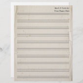 ヴィンテージ古い破空白のれた楽譜10ステーブ (正面/裏面)