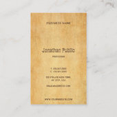 ヴィンテージ古い紙動揺してスクリプト文字エレガント 名刺 (裏面)