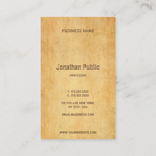 ヴィンテージ古い紙動揺してスクリプト文字エレガント 名刺 (裏面)