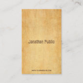 ヴィンテージ古い紙動揺してスクリプト文字エレガント 名刺 (正面)