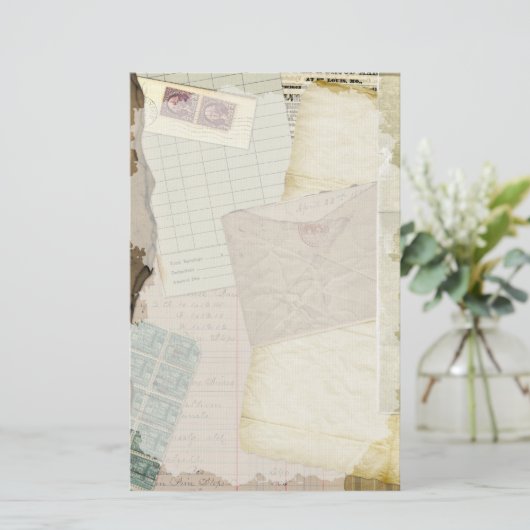 ヴィンテージ古い紙文房具 便箋 (スタンド正面)