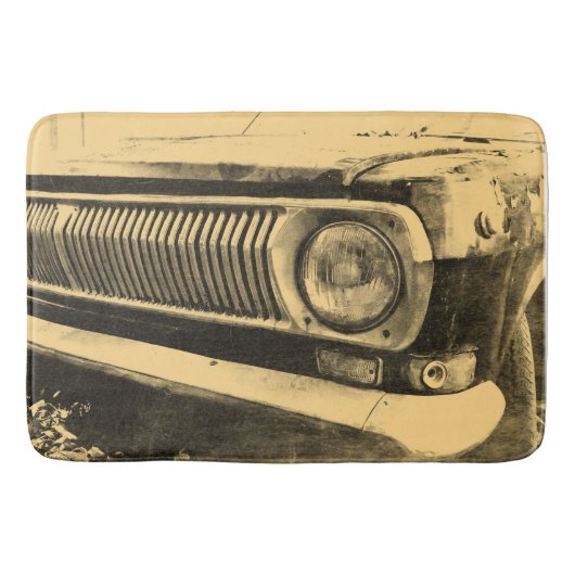 ヴィンテージ古くクラシックな車のヘッドライト バスマット (正面)