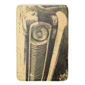 ヴィンテージ古くクラシックな車のヘッドライト バスマット (正面縦)