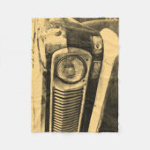 ヴィンテージ古くクラシックな車のヘッドライト フリースブランケット (正面)