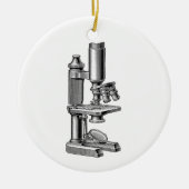 ヴィンテージ古く旧式な科学装置の顕微鏡 セラミックオーナメント (正面)