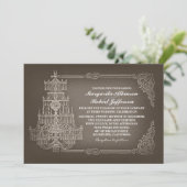 ヴィンテージ古シャンデリア結婚式招待状 招待状 (スタンド正面)