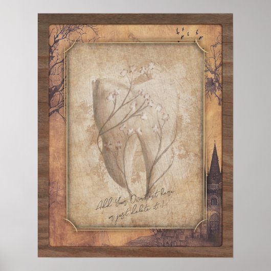 ヴィンテージ古ファッションドい歯科技工歯科ギフト ポスター (正面)