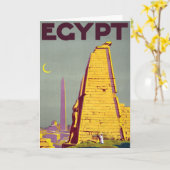 ヴィンテージ古代エジプト遺跡旅行はがき カード (黄色い花)