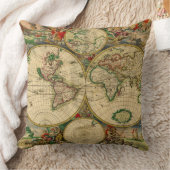 ヴィンテージ古地図 アンティークマップ クッション (ブランケット)