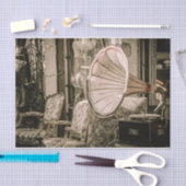 ヴィンテージ古家具と蓄音機 薄葉紙 (クラフト)