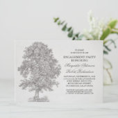 ヴィンテージ古木の田舎婚約パーティ招待状 招待状 (スタンド正面)